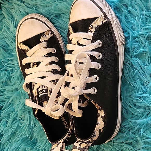 Converse black cheetah/leopard print size EUR32/Juniors 1 - Picture 2 of 7